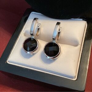 Elle Black and Silver Drop Earrings